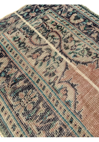 Patchwork Eskitme Halı 90x280 Turuncu %100 Yün Vintage Yolluk Turuncu