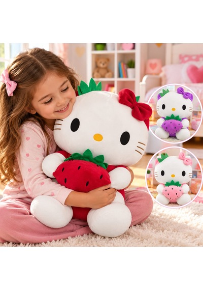 Oyuncak Hello Kitty Peluş Büyük Boy Yumuşak Sevimli Hediyelik Oyun Arkadaşı 40 Cm Kırmızı