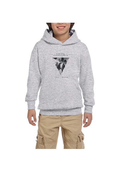 Zepplin Giyim Asking Alexandria The Black 2 Gri Çocuk Kapşonlu Sweatshirt Gri