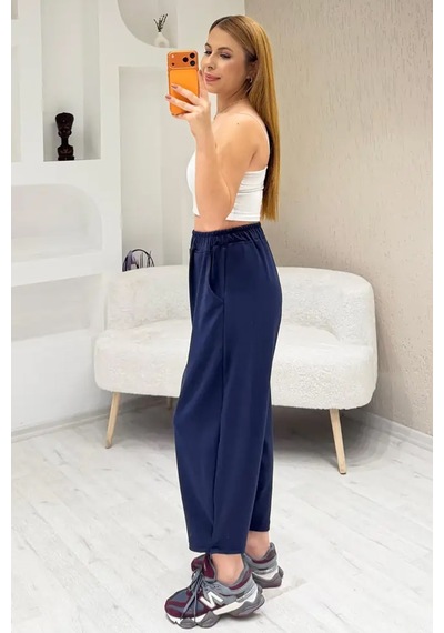 Fiolin Soft Touch Modal Kumaş Şalvar Pantolon Lacivert