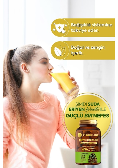 Zühre Ana Servi Kozalağı Efervesan Tablet 2500 MG  60 Adet