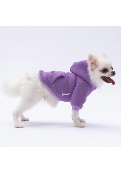 Pettrend Lila Kanguru Cepli Kedi Köpek Hoodie Sweatshirt