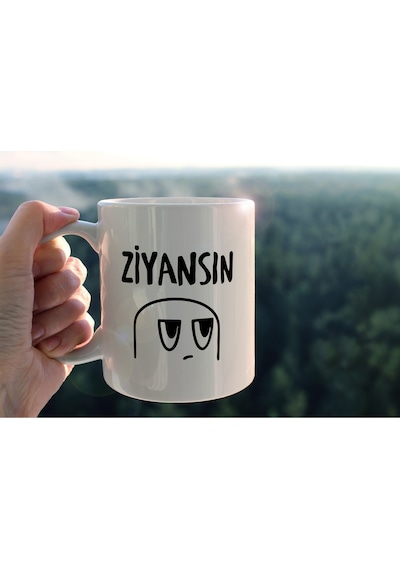Ziyansın Özel Tasarım Baskılı Seramik Kahve Çay Kupası Beyaz