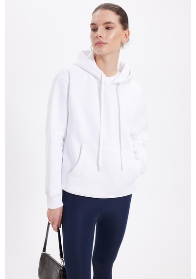 Tudors Kadın Oversize Geniş Kesim Pamuklu Yumuşak Dokulu İçi Polarlı Basic Beyaz Kapüşonlu Sweatshirt-42075 Beyaz Tudors Kadın Oversize Geniş Kesim Pamuklu Yumuşak Dokulu İçi Polarlı Basic Beyaz Kapüşonlu Sweatshirt-42075 Beyaz