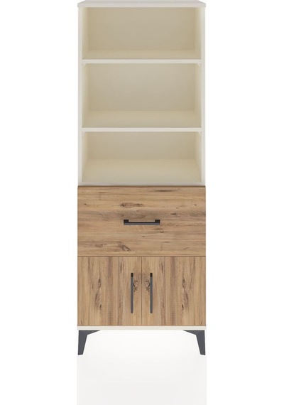Arges Dolap 3 Raflı Tek Çekmeceli 2 Kapaklı 60x30x163 Aytaşı-çam Aytaşı