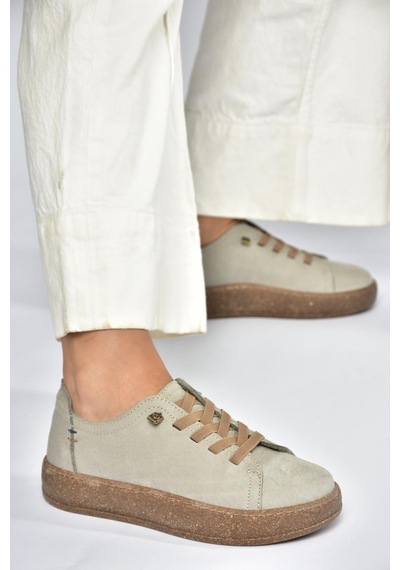 Fox Shoes V999060501 Gri Hakiki Deri Nubuk Kadın Spor Ayakkabı Sneakers Gri-nubuk