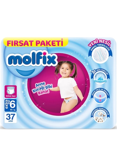 Molfix Külot Bebek Bezi Beden:6 15+kg Extra Large 148 Adet 4'lü