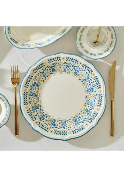 Liana Stoneware 26 Parça 6 Kişilik Kahvaltı Takımı Mavi Çok Renkli