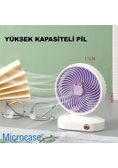 Microcase Fn36 Masaüstü Şarj Edilebilir Taşınabilir Mini Fan - Al5298