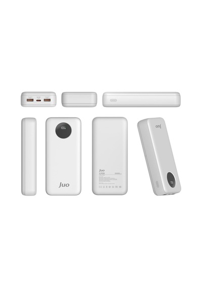 Juo 20000mah 22.5w Dijital Led Ekranlı Taşınabilir Hızlı Şarj Cih BEYAZ