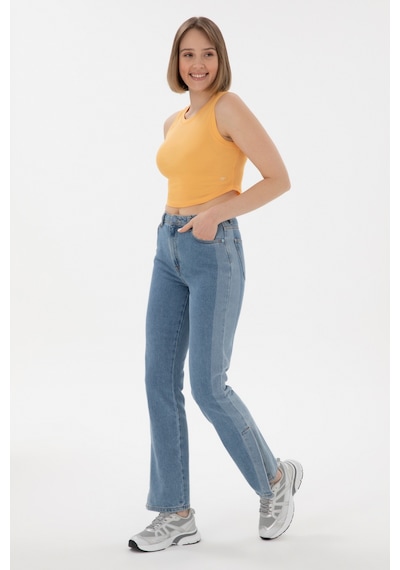 U.S. Polo Assn. Kadın Turuncu Kolsuz Bisiklet Yaka Crop Basic Tişört 50305695-VR202 U.S. Polo Assn. Kadın Turuncu Kolsuz Bisiklet Yaka Crop Basic Tişört 50305695-VR202