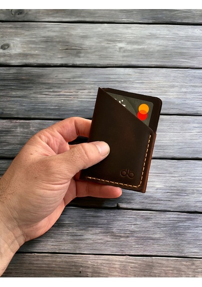 Taba Minimal El Yapımı Hakiki Deri Kartlık Taba