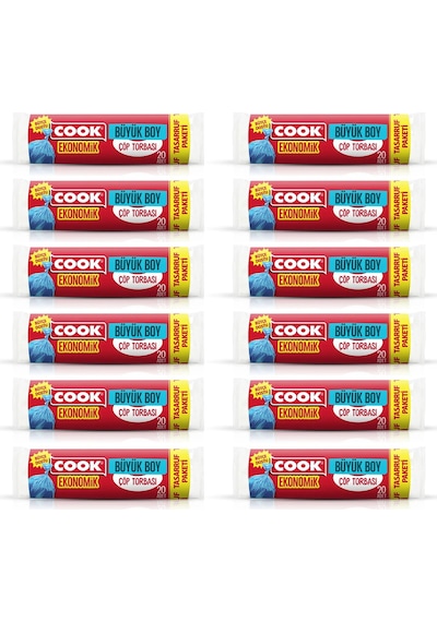 Cook Büyük Çöp Torbası 65 80 Cm 20 Li X 12 Adet
