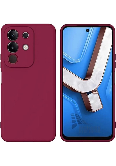 Vivo Y29 Uyumlu Silikon Kılıf - Kamera Korumalı Esnek Pastel Renk Kapak - Mürdüm