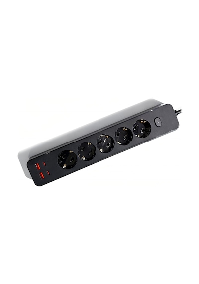 Topraklı 5'li Çoklu Priz 2 Usb-c 2 Usb-a Çıkışlı 2500w Anahtarlı Uzatma Prizi 1