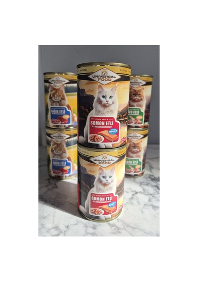 2x 400 Gr Somon Etli Parça Etli Soslu Yaş Kedi Maması