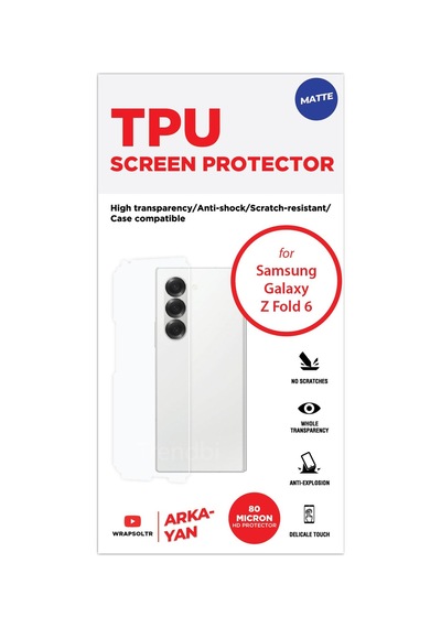 Samsung Galaxy Uyumlu Z Fold 6 Tpu Mat Arka Yan Koruyucu Film Ekran Koruyucu