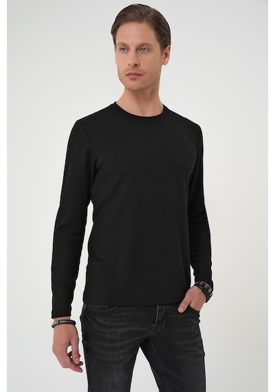 Efor Ts 887 Slim Fit Siyah T-shirt Siyah