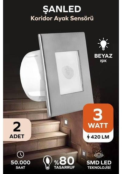 Tura Sensörlü Ayak Ledi Çok Renkli