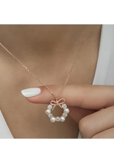 Casera's Gümüş Rose İnci Kurdele Kadın Kolye Csr2184110 Gümüş