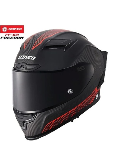 Scoyco Freedom 871 Kapalı Motosiklet Kaskı Mat Siyah