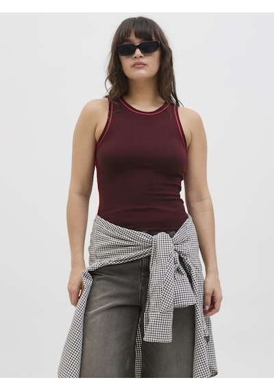 Jack & Jones Kadin Kolsuz Triko Bluz - Evelyn - 12281432 Cabernet