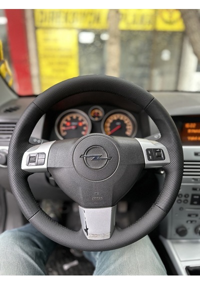 Opel Astra H Araca Özel Direksiyon Kılıfı Siyah Dikişli Deri Sökülerek Yapılır