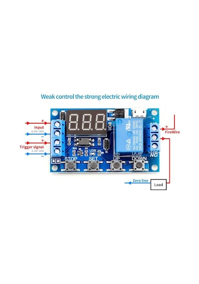 Zaman Gecikmeli Röle Micro Usb 2 Zaman Ayarlı 3 Hane 7 Segment