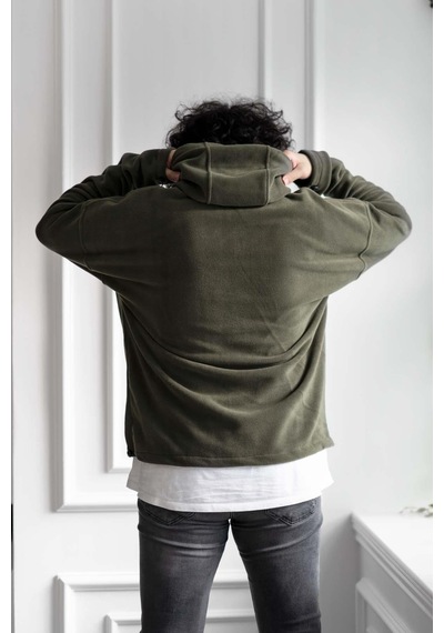 Kapşonlu Oversize Polar Erkek Sweatshirt 001