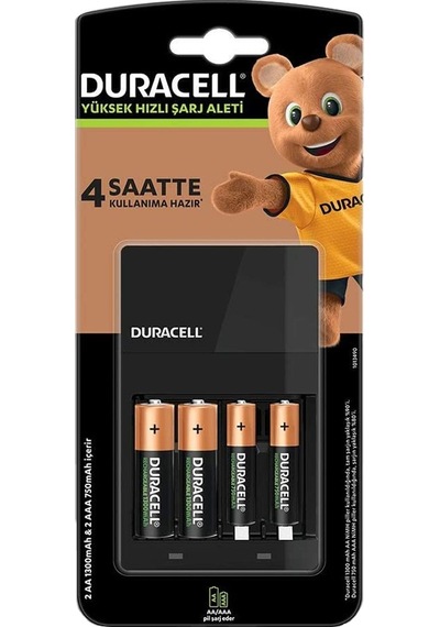 Duracell Aax2 + Aaax2 Pilli Hızlı Pil Şarj Aleti Cef14 2 Adet X750 Mah Aaa+2 Adetx1300 Mah Aa Pil