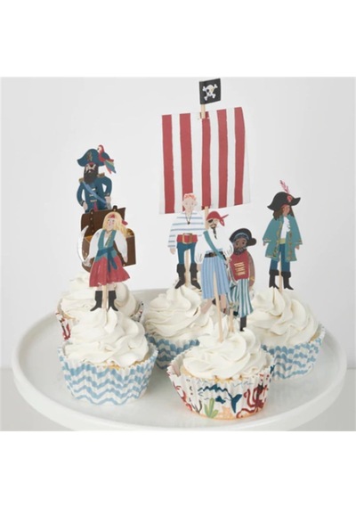 Meri Meri - Pirate Ship Cupcake Kit - Korsan Gemisi Cupcake Seti - 24'lü