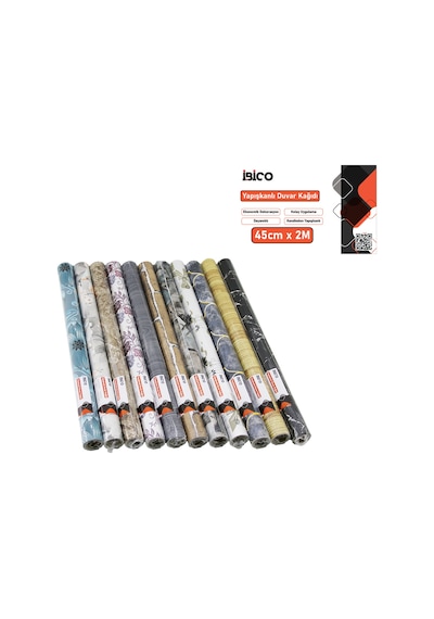 Kendinden Yapışkanlı Folyo Duvar Kağıdı 2 M X 45 Cm - Mix Desenli