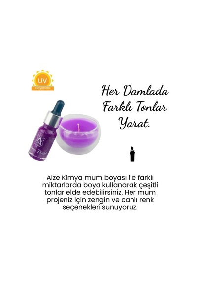 Floresan Violet Parlak Sıvı Mum Boyası 20 Ml