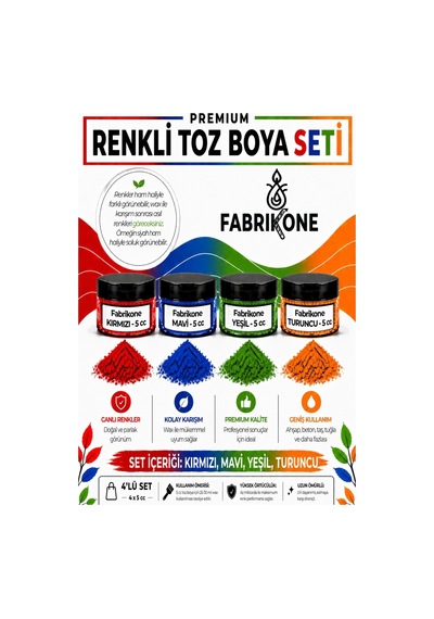 4'lü Set Premium Parafin Soya Wax Toz Mum Boyası Hobi Seti - 5 Cc Kırmızı, Mavi, Yeşil, Turuncu Bkfab4kmyt5g Karışık