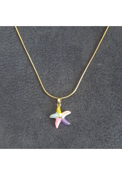 Stainless Steel Çelik Kolye Deniz Yıldızı Gold