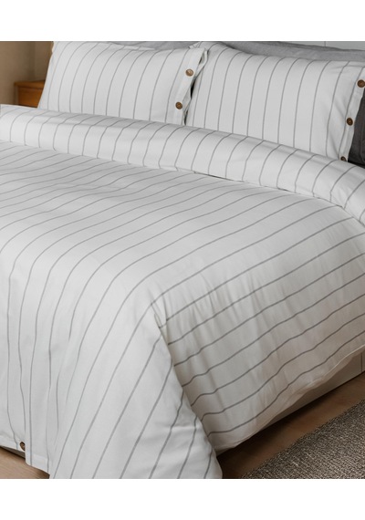 Cotton Collection Tek Kişilik Çizgili Nevresim Seti Rayuna Renkli
