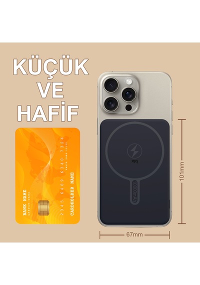Bix PB109 10000 Mah Type-c Usb-a 22.5w Kablosuz Powerbank Siyah