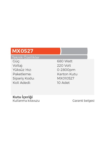 Max Extra Mx0527 - Elektrikli Devir Ayarlı Darbeli Matkap 650 Watt