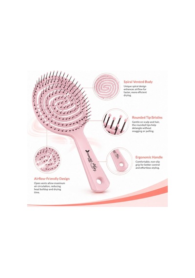 Pro 3d Flexi Kontrol Açma Tarama Saç Fırçası Pembe - 40