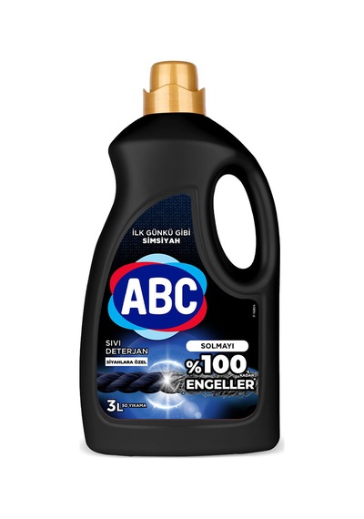 3 Adet Abc Sıvı Bakım Deterjanı Siyahlar 50 Yıkama 3000 Ml Diğer