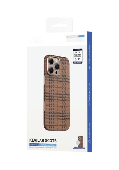 Fuchsia İphone 15 Pro Max İle Uyumlu Scots Manyetik Şarj Destekli Çöl Titanyum Kılıf