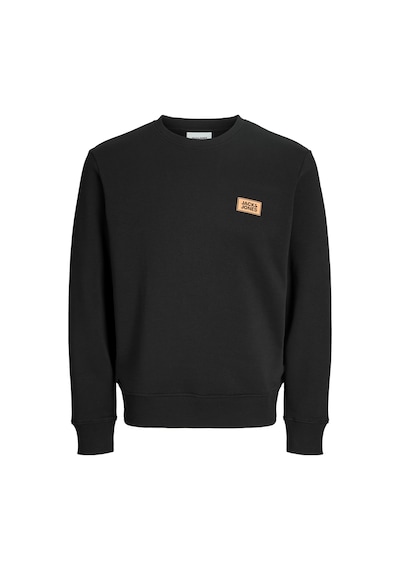 Jack & Jones Erkek Gögüs Baskili Regular Fit Bisiklet Yaka Sweatshirt - Rush - 12298426 Siyah