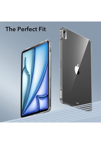 Apple Uyumlu iPad  Air 6 11 Inç 2024 M2 Çip Kılıf Silikon Koruyucu + Ekran Koruyucu + Kalem Kılıf
