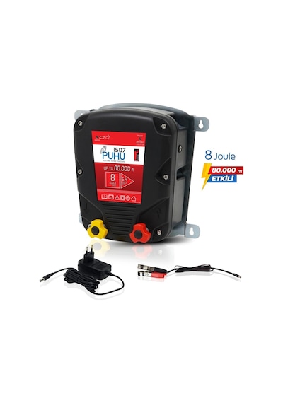 Puhu Güneş Enerjili Elektrikli Çit Cihazı 8 Joule 60w Panel + 12v/42ah Jel Akü