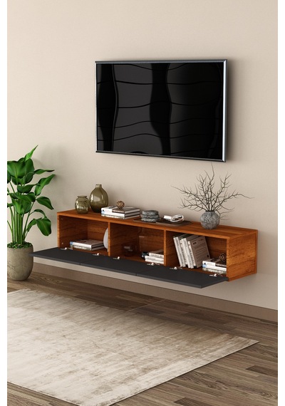 Asra Trend Tv Ünitesi T-27 %100 MDF Duvara Monte Tv Sehpası Beyaz - Petra