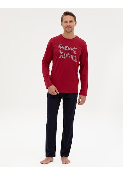 Pierre Cardin Erkek Bordo Pijama Takım 50322652-900 Bordo