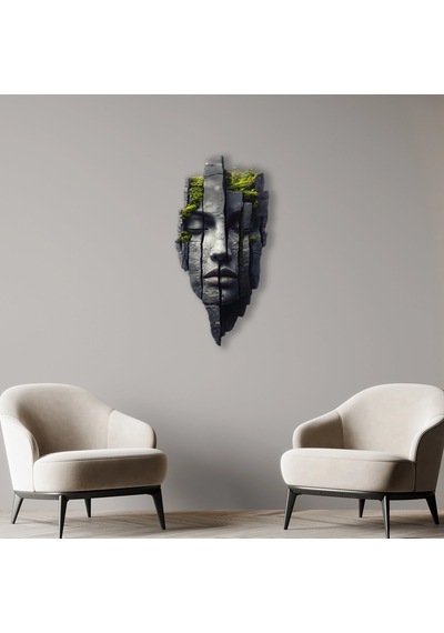 Kayadaki Yüz Doğa - Metal Tablo - Dec0115 47 X 95 Cm Çok Renkli