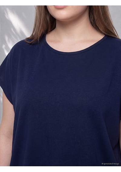 Lcwaıkıkı Curve Lacivert Büyük Beden Oversize Bluz