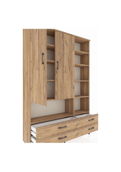 Arges Dolap 10 Raflı 4 Çekmeceli 2 Kapaklı 132x30x195 Çam-çam/çam Atlas Çam/atlas Çam Arges Dolap 10 Raflı 4 Çekmeceli 2 Kapaklı 132x30x195 Çam-çam/çam Atlas Çam/atlas Çam