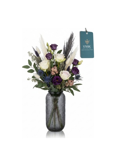 Chacha Home Luxury Petra İthal Cam Vazo 26 Cm Gri